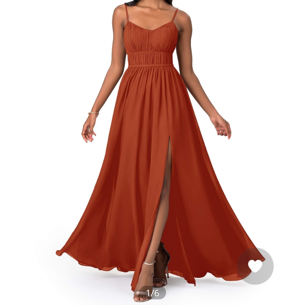 Azazie Bridesmaid Dress Yanelie in paprika